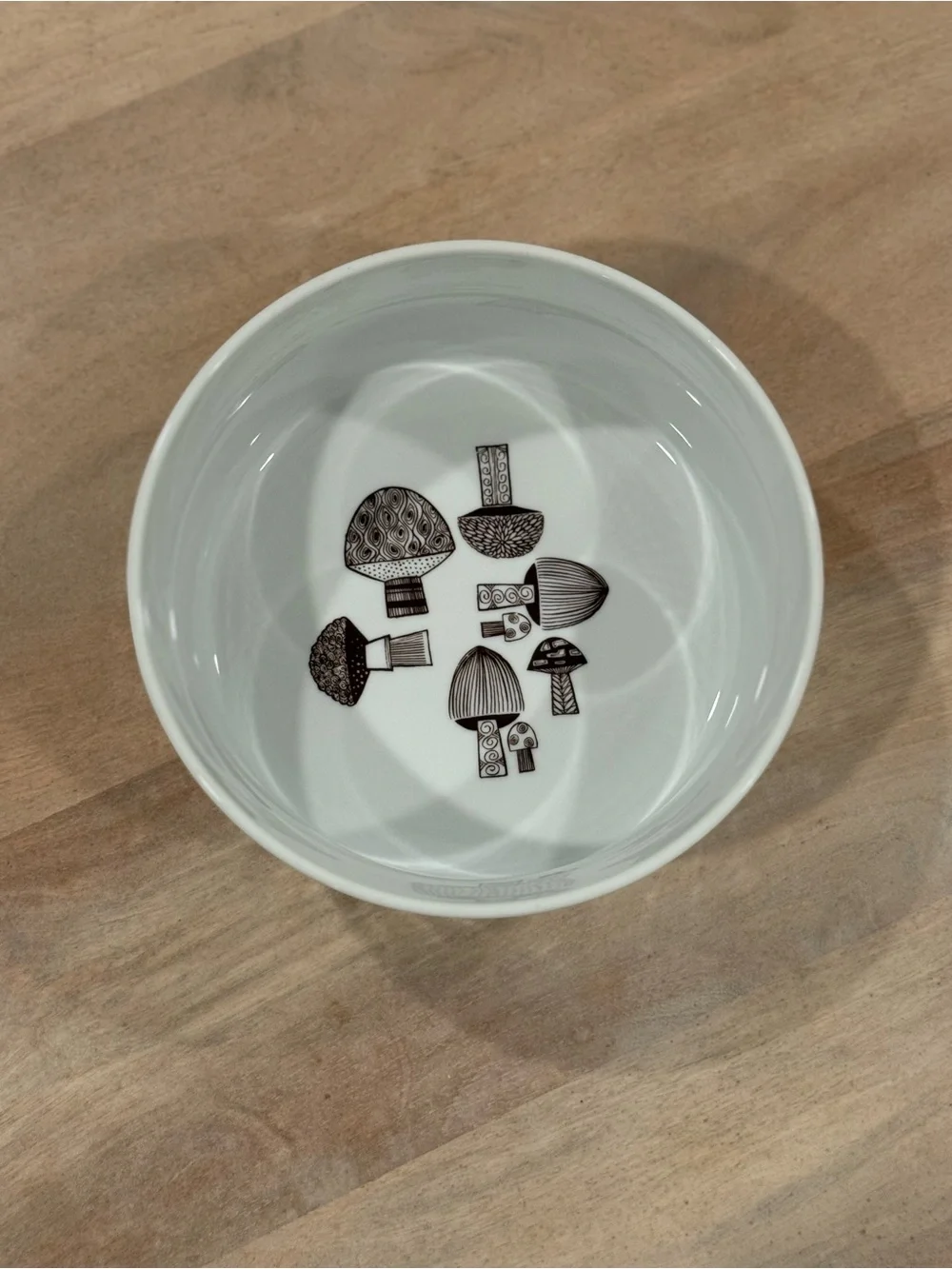 White Ceramic Plate with Small Decorative Sticker